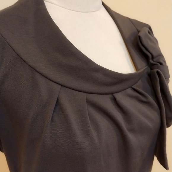 Retro style top with collar detail in brown - Picture 4 of 4